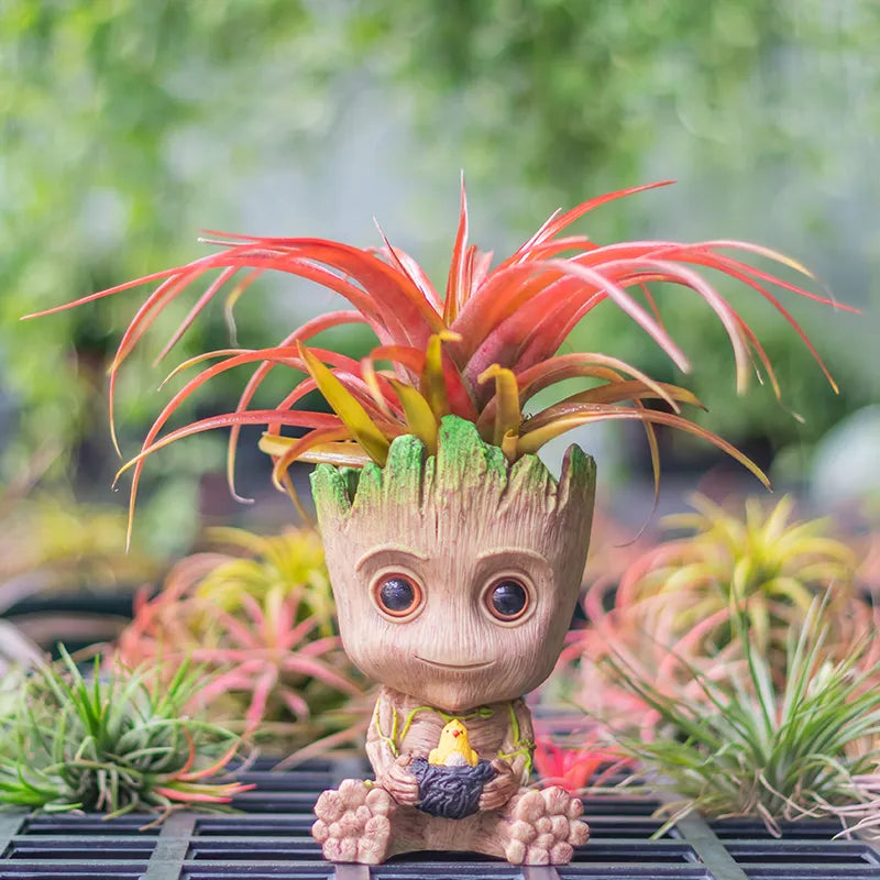 disney Marvel Avengers Groot Mini figure Pen Holder  Flower Pot Anime Toys Action Figure Sitting Groot Christmas Kids Toys Gifts